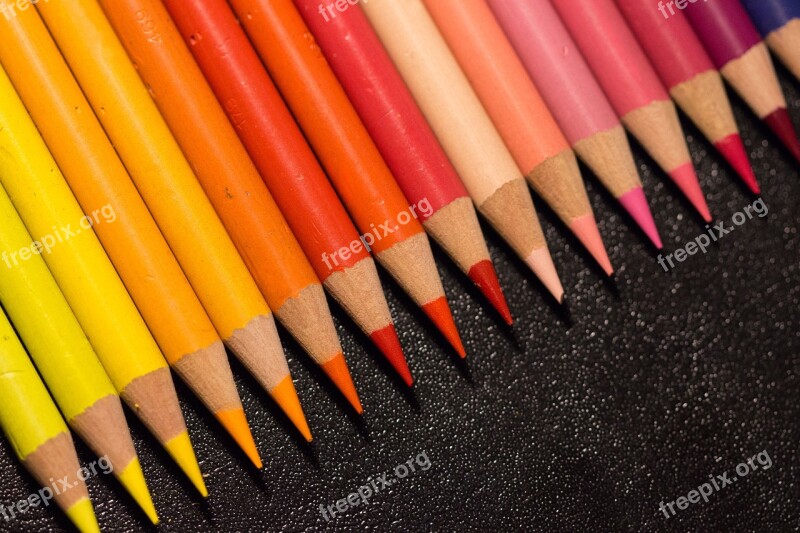 Colorful Pens Paint Colored Pencils Color