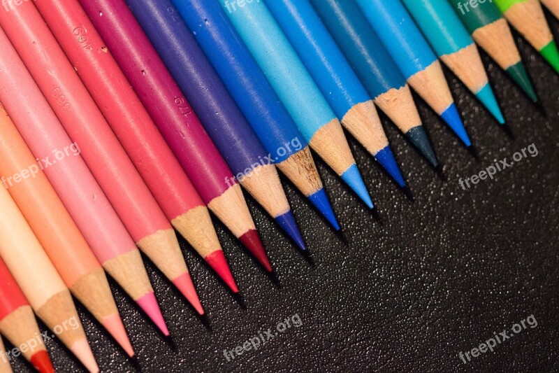 Colorful Pens Paint Colored Pencils Color