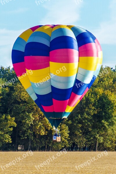 Balloon Hot Air Inflated Colorful Sky