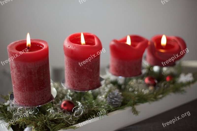 Advent Candles Christmas Green Red