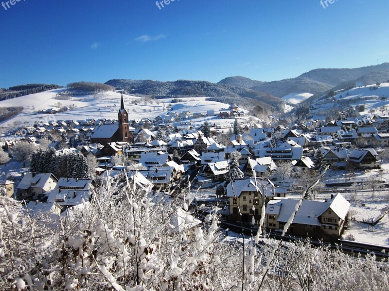 Winter Oberharmersbach Black Forest Snow Free Photos