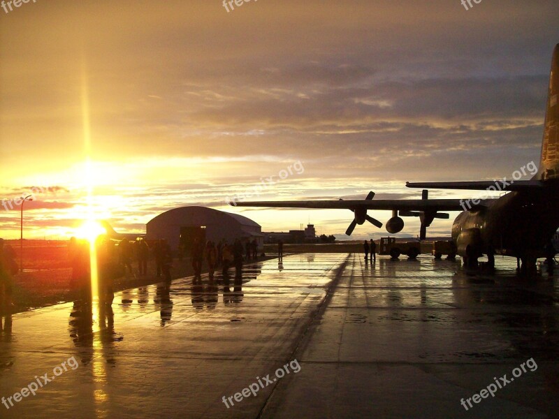 Airport Hercules Sunset C130 Plane