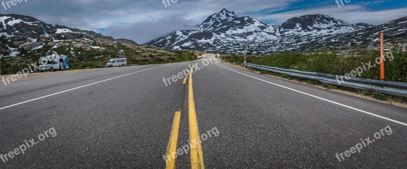 Highway Road Canada Mountains Road Sign