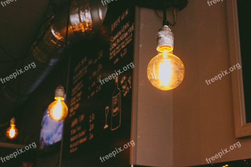 Interior Lighting Bulb Menu Restaurant