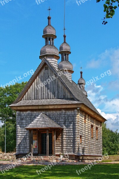 Orthodox Church Wooden Church Chapel Religion Historically