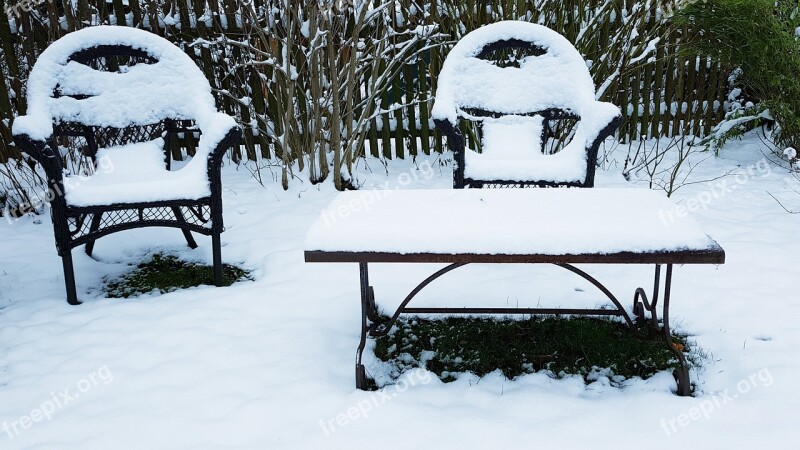 Snow Snowed In Garden Chair Table Garden