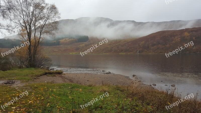 Scotland Lake Hole Idyllic United Kingdom