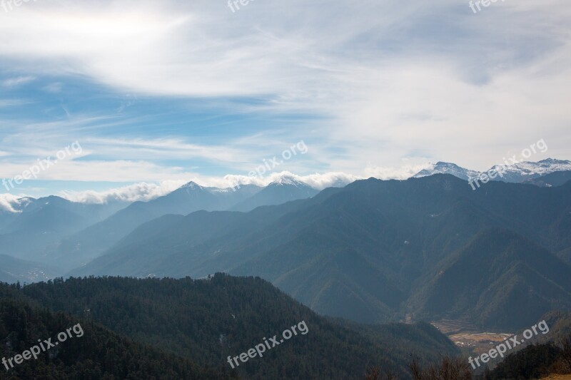 Bhutan Mountains Chelela Pass Free Photos