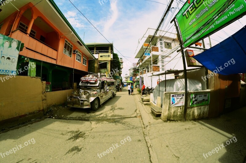 Puerto Galera Philippines Wide Lens Fisheye Jeepney