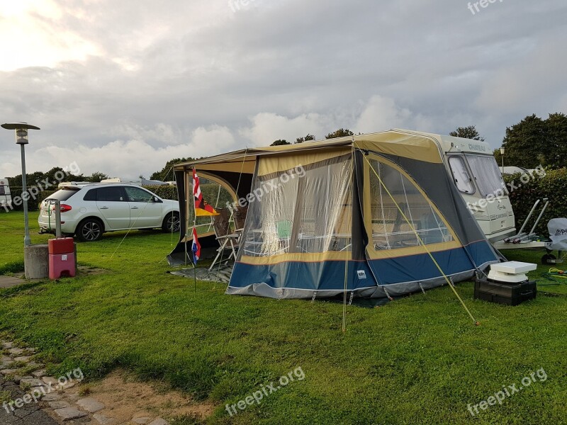 Campsite Caravan Denmark Baltic Sea Free Photos