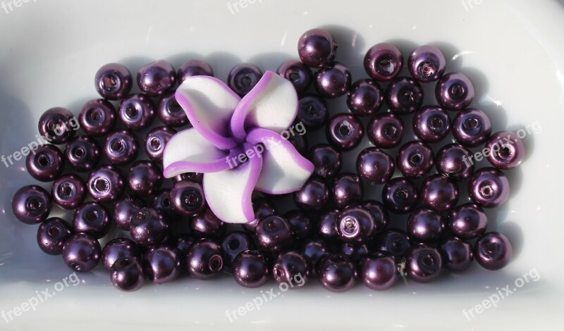 Art Craft Beads Necklace Purple