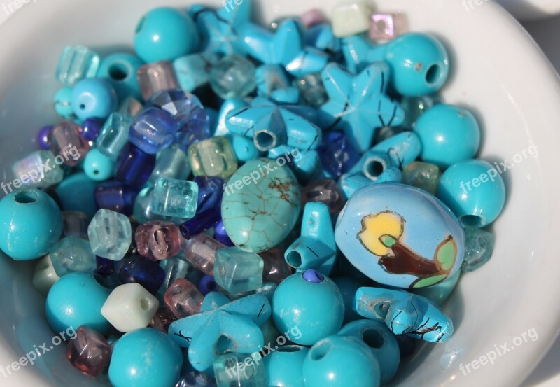 Art Craft Beads Necklace Blue