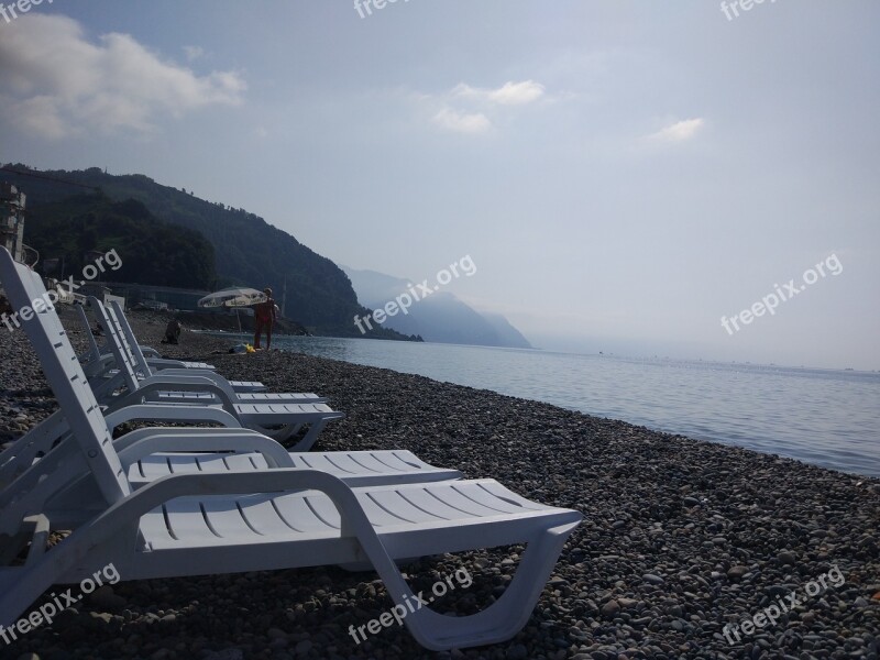 Sea Mountains Sunbeds Vacation Free Photos