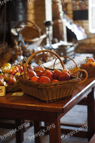 Apples Fall Red Apple Basket Free Photos