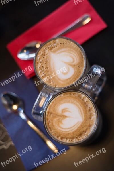 Coffee Cappuccino Cafe Closeup Drink