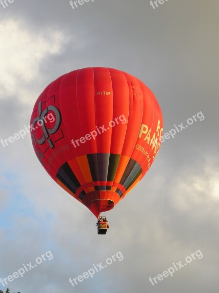 Air Hot Air Balloon Clouds Blue Sky Airphoto