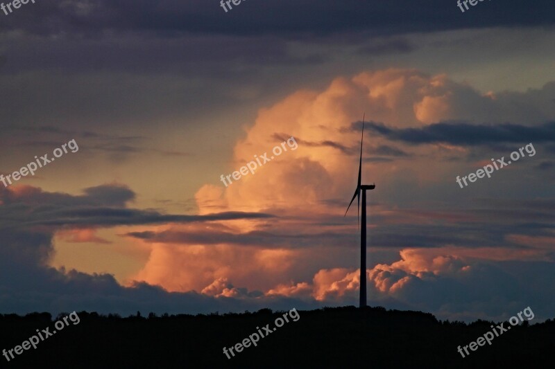 Clouds Wind Power Pinwheel Sky Wind Energy