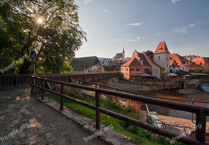 Czech Krumlov Sunrise City Free Photos