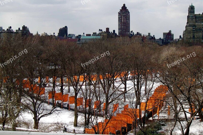 New York Central Park Cristo's Gates Winter Central Park New York