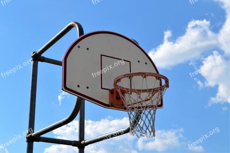 Basketball Court Hoop Backboard Net Sky