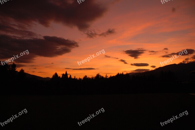 Sunset Orange Sky Evening Sun Setting Sun Natural Landscape