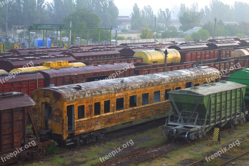 Railway Carriage Station Train Composition Railway