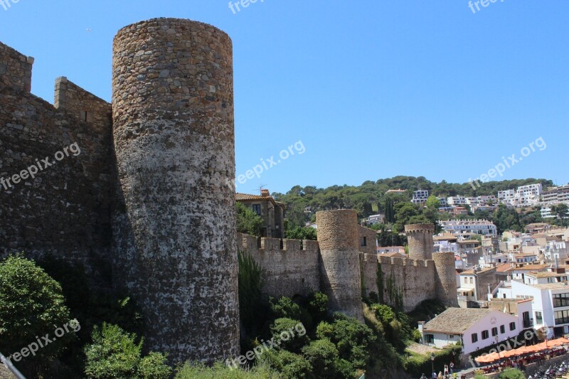 Tossa De Mar Catalonia Old Town Medieval Fortress City Wall