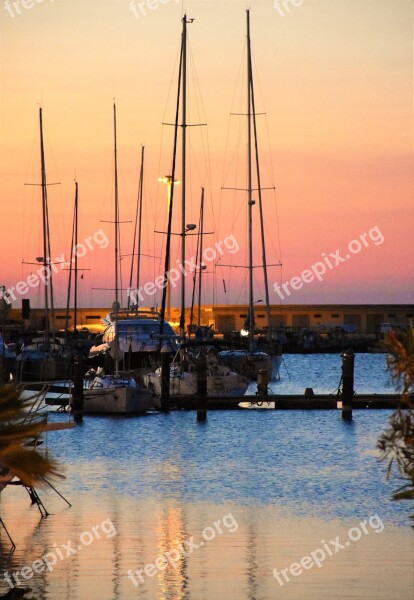 Landscape Sunset Natural Landscape Port Sea