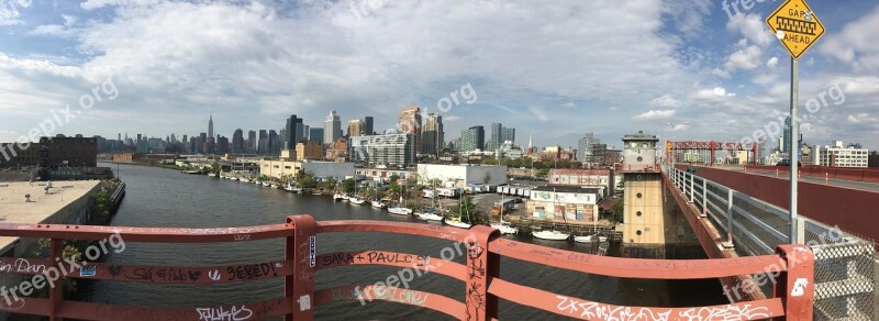 Pulaski Bridge Queens New York City View Waterfront Bridge Newtown Creek