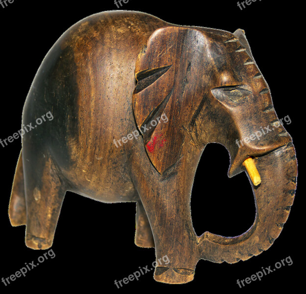 Elephant Carved Holzfigur Wood Figure