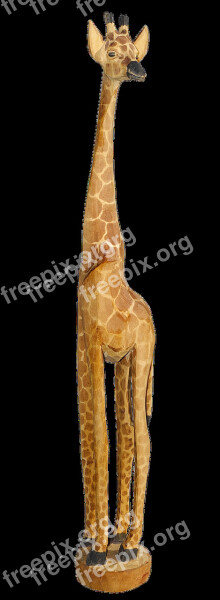 Giraffe Carved Holzfigur Hand Labor Modern