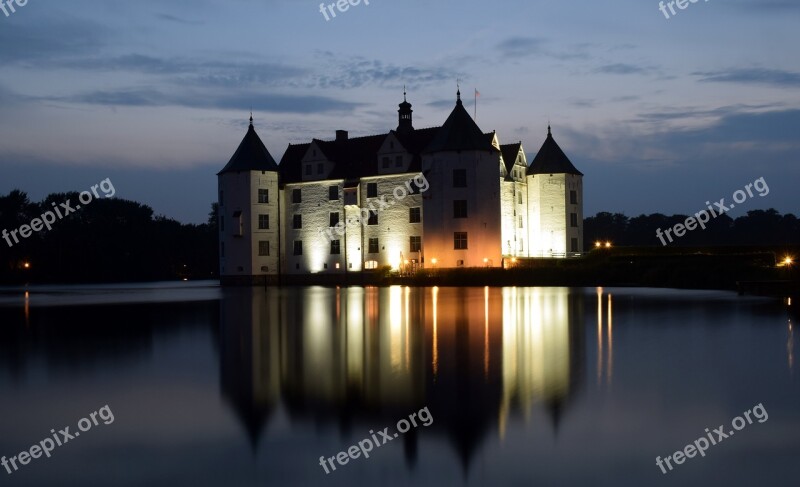 Moated Castle Water Glücksburg Architecture Places Of Interest