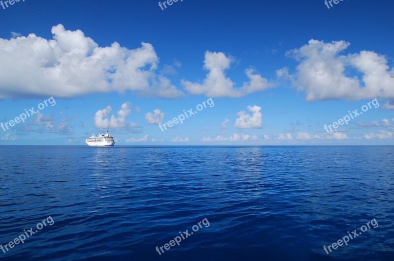 Cruise Ship Ship Blue Sea Blue Sky Cruise