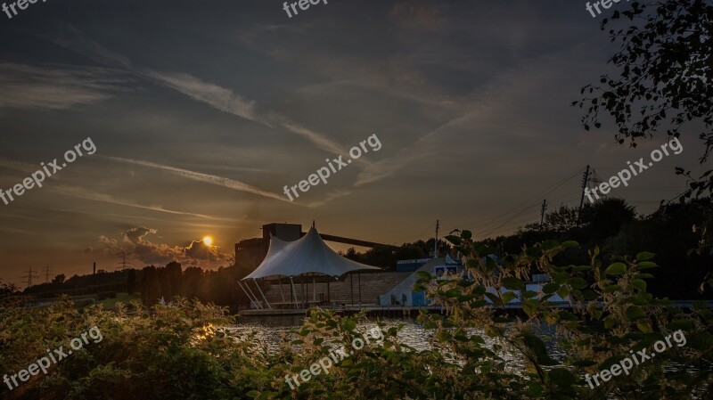 Gelsenkirchen Nordsternpark Amphitheater Ruhr Area Dusk