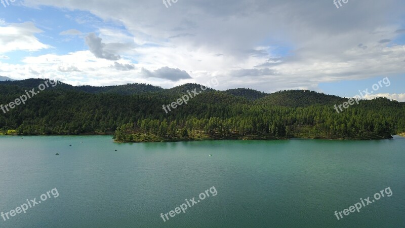 Blue Lake Mountain Lake Mountains Clouds Sky