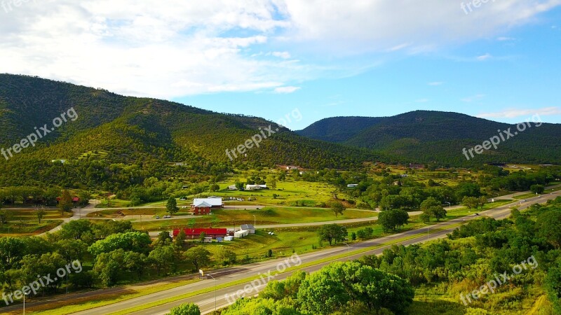 Mountain Town Mountains Pine Trees Aerial Photography Drone Photography