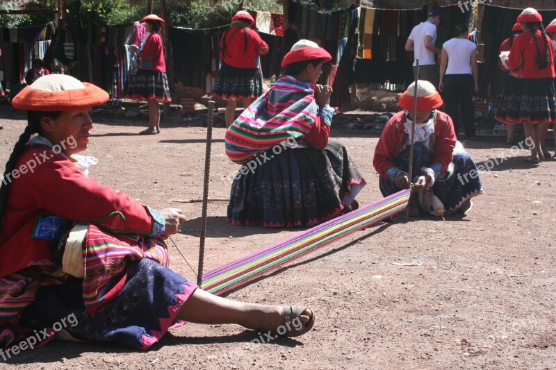 Peru Weaving Ladies Tradition Handicraft