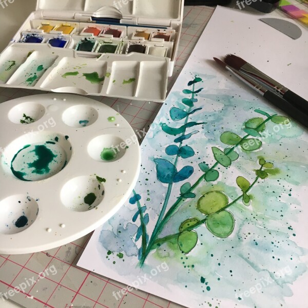 Watercolor Palette Painting Free Photos