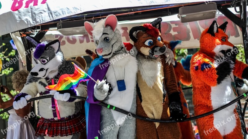 Furry Friends Pride Parade San Francisco Colorful Free Photos