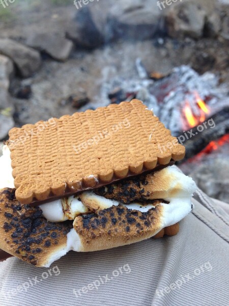 Smores Marshmallow Camping Campfire Gooey