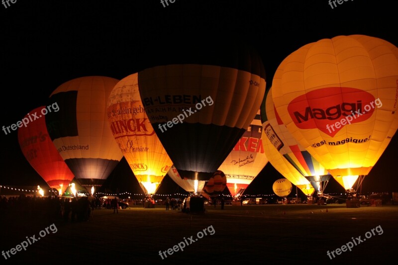 Balloon Night Balloon Glow Hot Air Balloon Shining