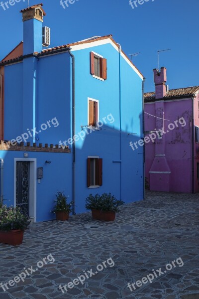 Burano Colored Houses Colorful Village Island