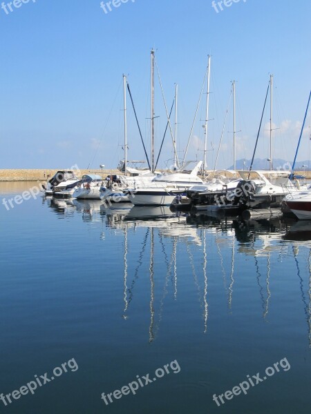 Boats Crete Greece Sea Island