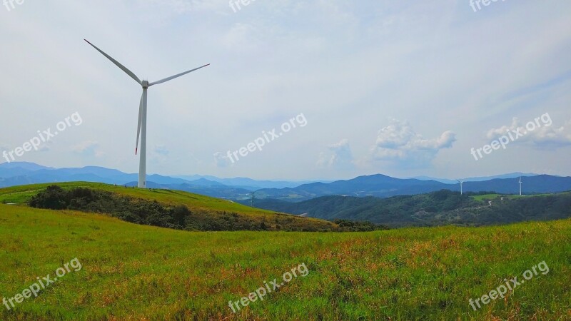 Wind Power Generator Daegwallyeong Windmill Free Photos