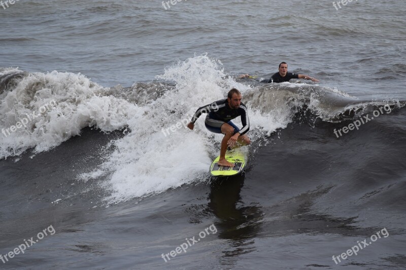 Surfing Surfer Beach Sea Waves