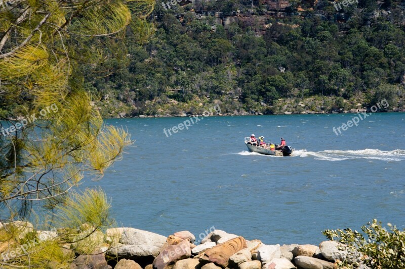 Boat Rockface River Nature Travel