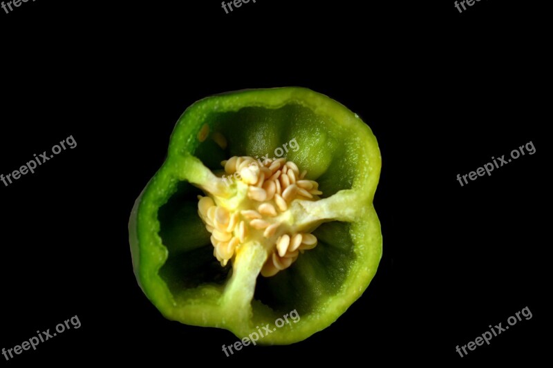 Capsicum Bell Pepper Green Sliced Free Photos