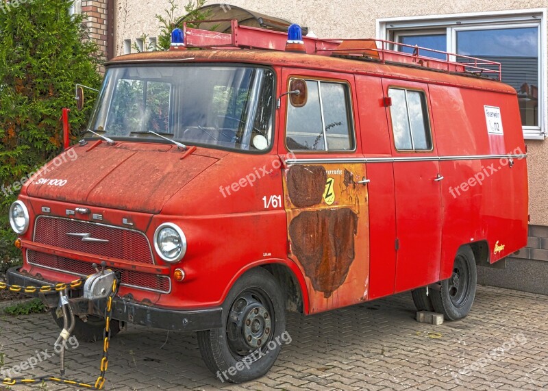 Oldtimer Firefighter Oldtimer Opel Fire Truck Fire