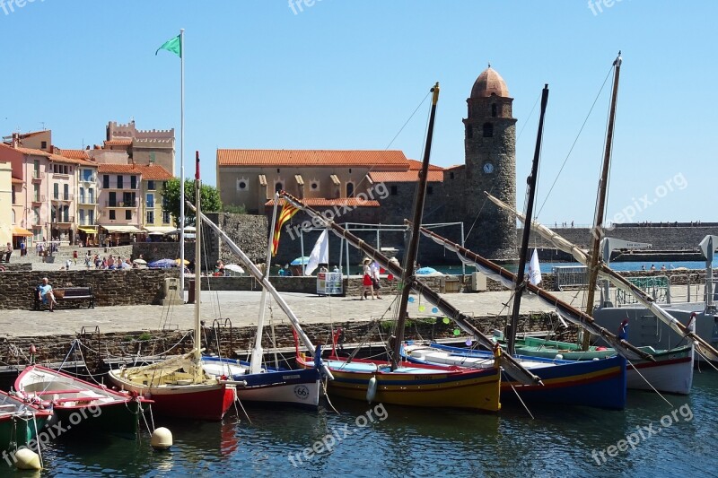 Collioure Boats Sea Boat Fishing