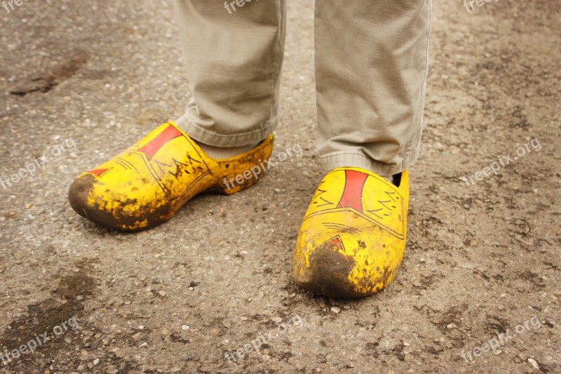 Wooden Shoes Holland Yellow Dutch Netherlands